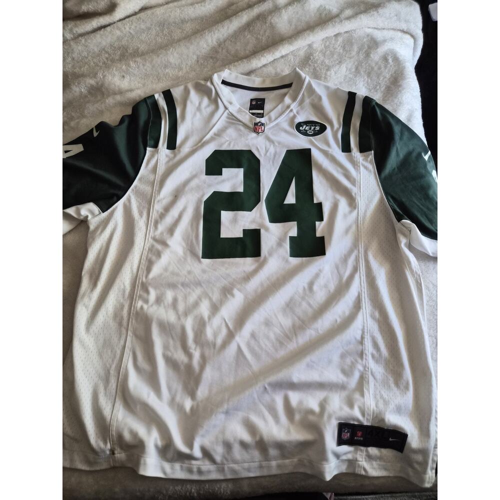 Size 4XL Vintage Darrelle Revis #24 New York Jets NFL Nike Football Jersey White